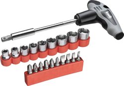 Zestaw wkrętaków z uchwytem T z uchwytem magnetycznym, 21-cz. Bity kwb  119390 10 szt.