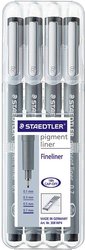 Podkład pigmentowy Staedtler czarny zestaw 4 Cienkopis Staedtler 308 WP4 308 WP4