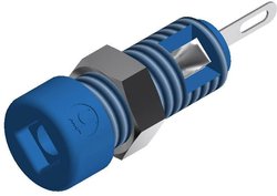 Gniazdo bananowe miniaturowe SKS Hirschmann MBI 1, izolowae, O 2 mm, 6 A, niebieskie