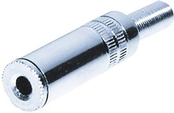 Złącze męskie jack 3,5 mm TRU COMPONENTS 1559775, CuZn, niklowany, złącze, proste, 1 szt.