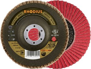 Ściernica listkowa RHODIUS JUMBO SPEED EXTENDED 125 x 22,23mm K60 INOX kątowa Tarcza lamelkowa Rhodius JUMBO SPEED PACK 211312 Średnica 125 mm 5 szt.