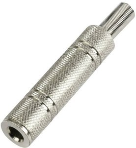 Złącze męskie jack 6,35 mm TRU COMPONENTS 595219, niklowany, złącze żeńskie proste, 1 szt.