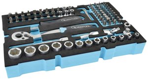 QUANTOOL - 85-częściowy zestaw kluczy nasadowych, 1/4&quot, - pasuje do Quanttool L-Boxx Mini Klucze nasadowe zestaw Brüder Mannesmann QUANTOOL Q25002 1/4'' (6,3 mm)