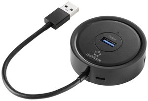 Renkforce RF-HUB-111 4-portowy Hub USB 3.2 (1. generacji), 5 Gb/s Hub USB 3.2 Gen 1 Renkforce RF-HUB-111 4 porty  czarny