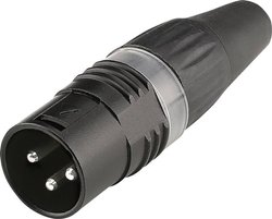 Złącze męskie XLR Hicon HI-X3CM-BLK, posrebrzany, złącze, proste, 1 szt.