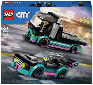 LEGO® CITY 60406 Transporter samochodów z samochodami wyścigowymi