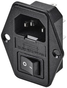 Złącze męskie IEC TRU COMPONENTS TC-10088400, styki: 3, 250 V, 10 A, 1 szt.