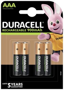 Zestaw 4 akumulatorków NiMH Duracell StayCharged AAA, 1,2V, 800 mAh