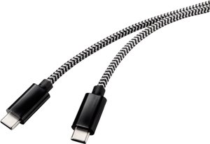 Kabel połączeniowy Renkforce USB 2.0 [1x wtyczka USB-C ™ - 1x wtyczka USB-C ™] 3,00 m certyfikat USB-IF Czarne, pozłacane styki wtykowe Kabel USB Renkforce, USB 2.0, Złącze męskie USB-C®, Złącze męskie USB-C®, 3.00 m