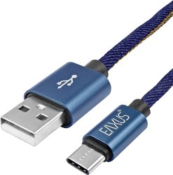 Kabel do ładowania i transmisji danych USB-C 1 m, odporny na złamanie z Jeans Design Eaxus Kabel do ładowania USB Eaxus, Złącze męskie USB-A, Złącze męskie USB-C®, 1.00 m