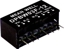 Moduły przetwornicy DC/DC MeanWell seria DPBW03 SIP / SIL8 Case Dual Output: 04:01. Moc: 3W Moduł przetwornicy DC/DC Mean Well DPBW03G-12 DPBW03G-12, 3 W, 125 mA, 1 szt.