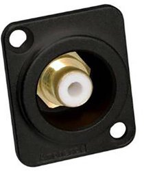 Złącze męskie RCA/Cinch Amphenol ACJB-WHT, złocony, złącze żeńskie z kołnierzem, 1 szt.