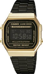 Zegarek cyfrowy Casio A168WEGB-1BEF Vitage Style, czarno-złoty Zegarek na rękę Casio COLLECTION, Kwarcowy