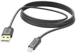 Kabel do ładowania USB Hama, USB 2.0, Złącze męskie Lightning, Złącze męskie USB-A, 3.00 m