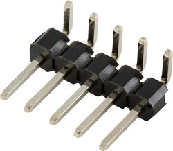 Głowica kołkowa 2,54 mm, kątowa, liczba rzędów: 1 Liczba biegunów w rzędzie: 5 TRU COMPONENTS TC-8596904 Listwa kołkowa, męska, standardowa 1 szt.