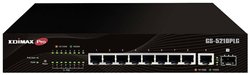 Edimax GS-5210PLG 10-portowy gigabitowy inteligentny przełącznik sieciowy PoE+ z 1 portem SFP EDIMAX GS-5210PLG Switch sieciowy RJ45/SFP  8+2 Porty 20 GBit/s funkcja PoE