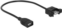 Przedłużacz USB 2.0 Delock 85105, [1x złącze żeńskie USB-A 2.0 - 1x złącze żeńskie USB-A 2.0], 0.25 m, czarny