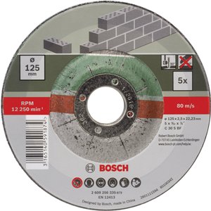 Tarcza tnąca wygięta Bosch Accessories C 30 S BF 2609256335 125 mm 5 szt.