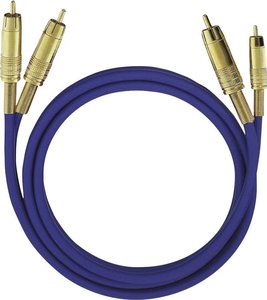 Kabel audio, Cinch Oehlbach 2032, [2x złącze męskie RCA/cinch - 2x złącze męskie RCA/cinch], 1.00 m, niebieski