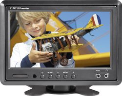 Monitor samochodowy TFT Renkforce T-701B, 17,8 cm (7''), ze stopką, PAL/NTSC, 12 V