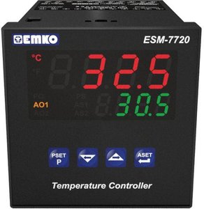 Termostat Emko ESM-7720.2.20.0.1/01.02/0.0.0.0 Pt100, J, K, R, S, T -200 do 1700 °C Przekaźnik 5 A, SSR (D x S x W) 95 x 72 x 72 mm