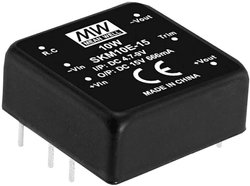 Seria modułów przetwornic MEANWELLL DC/DC SKM10 DIP 1''x1''' Obudowa Pojedyncze wyjście Stosunek napięcia wejściowego: 2:1 Moc: 10W regulowana Moduł przetwornicy DC/DC Mean Well SKM10B-15 SKM10B-15, 10 W, 666 mA, 1 szt.