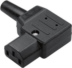 Złącze męskie IEC Kaiser C13 złącze żeńskie kątowe Łączna ilość styków: 2 + PE 10 A czarny 790/sw/C 1 szt.