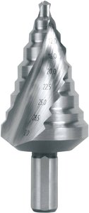 Wiertło stopniowe HSS, spiralnie żłobione z końcówką krzyżową Wiertło stożkowe stopniowe RUKO 101096 1 szt.