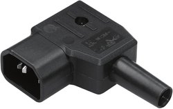 Złącze męskie IEC Kaiser C14 złącze męskie kątowe Łączna ilość styków: 2 + PE 10 A czarny 748/sw/C 1 szt.