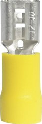 Konektor żeński, częściowa izolacja PCW, tuleja, 6.3x0.8 mm, 4-6 mm2, żółty