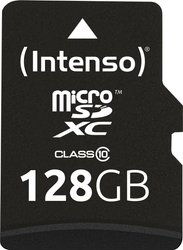 Karta microSDXC Intenso 64 GB Class 10 wraz z adapterem SD  Karta pamięci microSDXC Intenso, 128 GB, Class 10