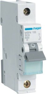 Wyłącznik automatyczny Hager MBN106 MBN106, 230 V, 400 V, 6 A