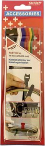 Opaska kablowa na rzepy do wiązania element z pętelkami i haczykami (D x S) 250 mm x 13 mm kolorowy FASTECH® 804-06C 10 szt.