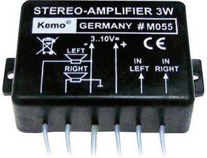 Wzmacniacz stereofoniczny uniwersalny Kemo M055, 2x1,5 W, 100 mA, 20-20.000 Hz, 8-16 Ohm