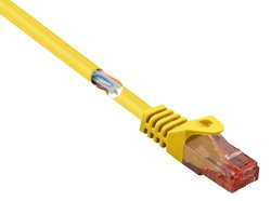 Kabel LAN Renkforce RF-5462928, 1 szt., RJ45, CAT 6, U/UTP, 0.15 m, żółty