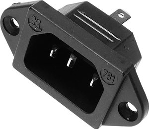 Wtyk montażowy IEC Kaiser, wtyki konektorowe 4.8 mm, 3-pin, czarny