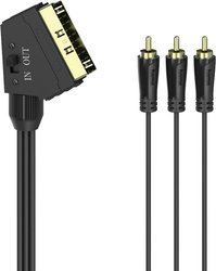 Kabel Cinch / SCART Hama [3x złącze męskie RCA/cinch - 1x złącze męskie SCART] 1.5 m czarny
