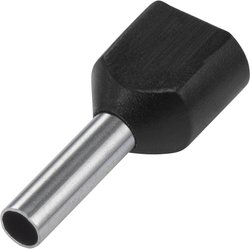 Podwójna końcówka TRU COMPONENTS TE60-14BK 1091322, z częściową izolacją , 6 mm² x 14 mm, 100 szt.