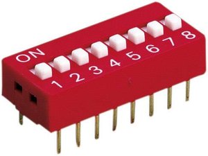 Przełącznik kodujący DIL Diptronics DS-08V 8-biegunowy   (niepodłączony) 100 mA/50 V, (podłączony) 25 mA/24 V