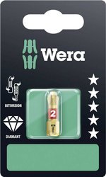 Bit krzyżakowy PH 2 Wera 851/1 BDC SB SiS 05073333001 stal narzędziowa z diamentową powłoką, Stal stopowa D 6.3 1 szt.