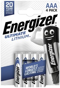 Baterie litowe AAA (R03) Energizer Hi Energy, zestaw 4 szt. Zestaw 4 baterii litowych Energizer Hi Energy 1,5V AAA