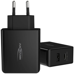 Ansmann Home Charger 247PD Ładowarka USB 45 W gniazdo Maksymalne natężenie wyjściowe 3 A Ilość wyjść: 2 x USB, złącze żeńskie USB-C