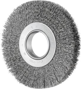 PFERD Szczotka okrągła POS szeroka, niezwiązana, RBU Ø 180 x 25 mm, zmienny otwór, drut stalowy Ø 0,30 do szlifierki stołowej 1  43701239 1 szt.
