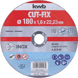 Tarcze tnące CUT-FIX® bardzo cienkie, do obróbki metalu, Ø 180 mm Tarcza tnąca prosta kwb 711928 180 mm 1 szt.