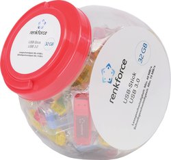 Słoik z pamięciami USB renkforce Candy Jar 80 szt. 32GB Słoik z pendrive'ami USB Renkforce RF-4599302, 1 szt.