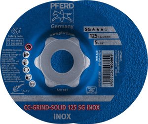 PFERD 64186125 Cc-Grind-Solid Sg Inox Tarcza tnąca wygięta Średnica 125 mm Średnica otworu 22.23 mm  10 szt.