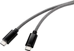 Kabel połączeniowy Renkforce USB 2.0 [1x wtyczka USB-C ™ - 1x wtyczka USB-C ™] 3,00 m certyfikat USB-IF Czarne, pozłacane styki wtykowe Kabel USB Renkforce, USB 2.0, Złącze męskie USB-C®, 0.50 m