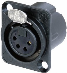 Złącze XLR montażowe żeńskie Neutrik, NC4FD-LX-B