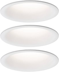 Oprawa wpuszczana LED Cymbal Coin zestaw podstawowy IP44 77mm Coin 3x6,3W 3x430lm 230V 2700K biały mat Lampa łazienkowa LED do wbudowania Paulmann  93415   18.9 W  430 lm