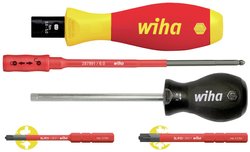 Zestaw wkrętaków dynamometrycznych TorqueVario®-S electric 0,8-5,0 Nm PlusMinus/Pozidriv 5 szt. bezstopniowo regulowane ograniczenie momentu obrotowego (38074) Zestaw wkrętaków dynamometrycznych Wiha 38074 38074 0.8 - 5 Nm